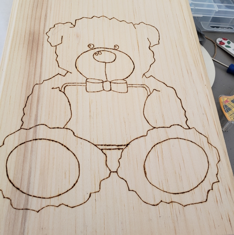 Wood Burned birth announcement (boy)